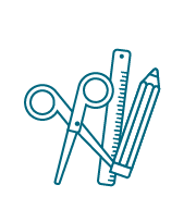 graphic of scissors and pencils